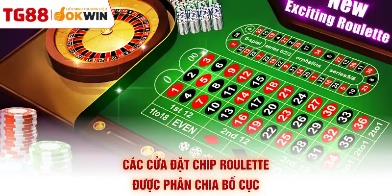 Các cửa đặt chip roulette được phân chia bố cục